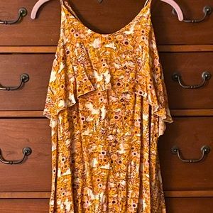 Garage Yellow Floral Mini Sundress